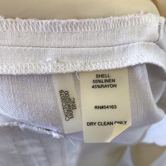 Calvin Klein collection white linen blend pant - Picture 3 of 5